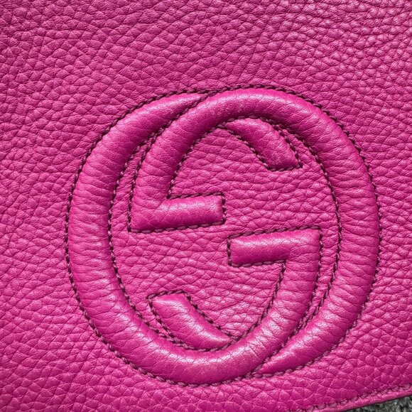 GUCCI Soho Chain Pink Leather Shoulder Bag 599-081125 - Picture 8 of 14